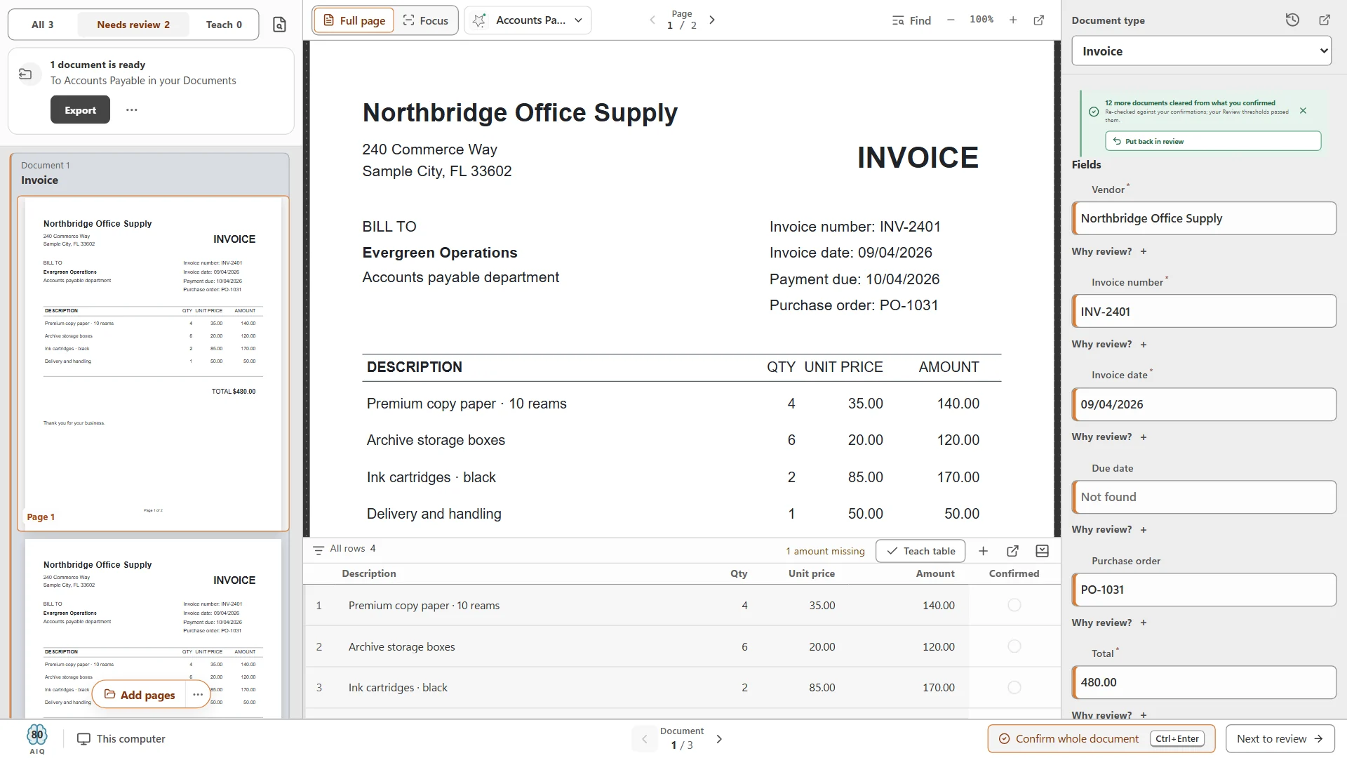 CapturePoint handling 12 more documents on its own after learning from one
